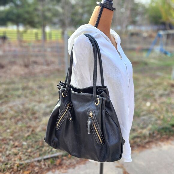 Furla Handbags - FURLA Black Leather Shoulder Bag Vintage